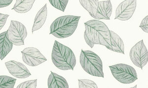 Etsillustratie van bladmotieven behang