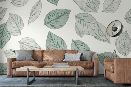 Fijne etsgravure in groen