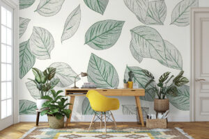 Fijne lijntekening van bladeren