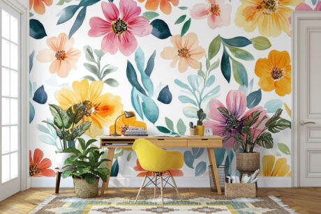 Kleurrijke bloemenweide illustratie