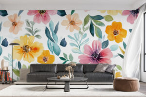 Bloemenweide in vrolijke tinten