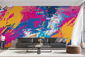 Neonkleuren in expressieve compositie