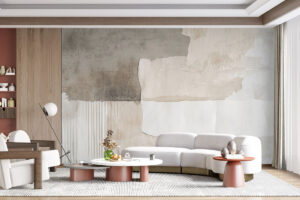 Serene wanddecoratie in beige tinten