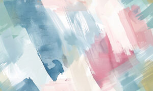 Zachte aquarelcompositie in poederblauw behang