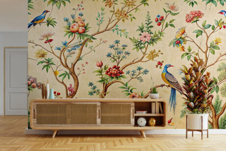 Bloemen in perzik en robijn