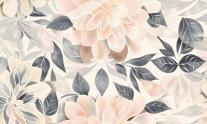 Zachte bloemen in pastelkleuren behang