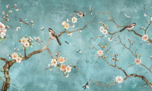 Oosterse print met serene uitstraling fotobehang