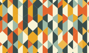 Vintage zigzagmotief met kleurrijke vormen fotobehang