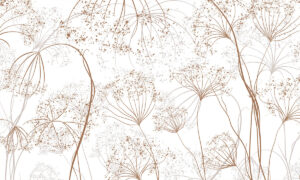 Fijne etsillustratie met natuurlijke elegantie fotobehang