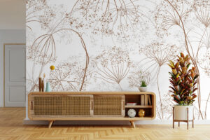 Fijne botanische lijntekening