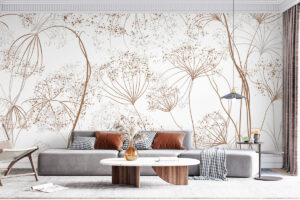 Natuurtekening in warme sepia kleuren