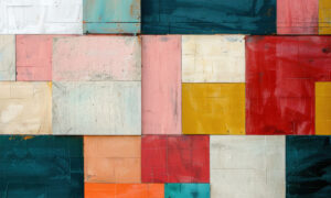 Modern kunstpatroon in strakke vormen fotobehang