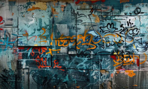 Stoere muurprint met industriële stijl fotobehang