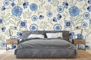 Korenbloemen en viooltjes op ivoor