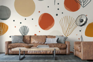 Scandinavisch patroon met natuurlijke vormen