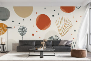 Lijntekeningen in okergrijs