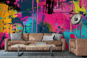 Kleurrijke compositie vol beweging