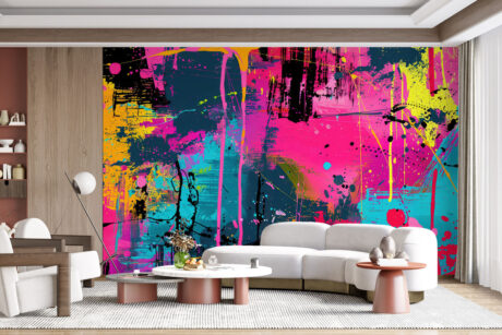 Expressieve penseelstreken in kleur