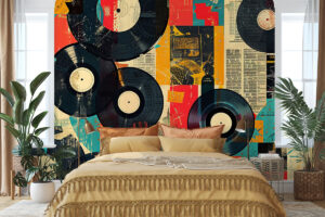 Retro collage in levendige kleuren