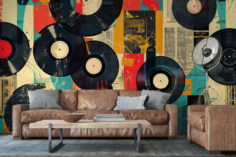 Retro mix van muziek en papier