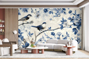 Delfts blauw patroon op ivoor