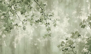 Natuurlijk behang met hangende wilgentakken