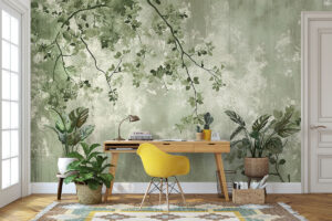 Aquarelprint in groentinten