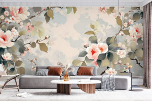 Olijfgroene takken in aquarelstijl