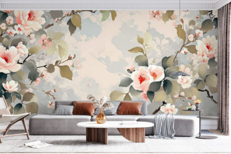 Olijfgroene takken in aquarelstijl