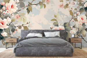 Pastelkleurige bloemen in serene stijl