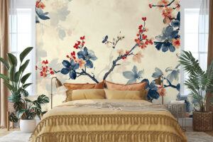 Bloesemillustratie in klassieke stijl