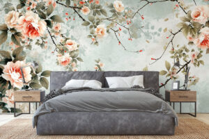 Zachte zalm- en koraaltinten in verfijnd patroon