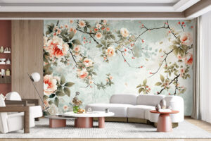 Authentiek bloemenbehang in vintage stijl