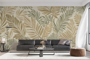 Zachte botanische muurprint met textuur