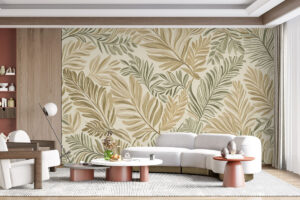 Zachte tropische print voor een serene kamer