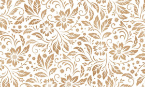 Folk art behang met bloemenornament