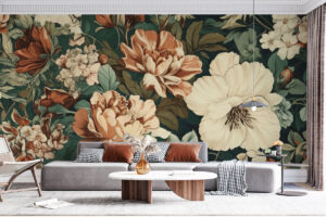 Botanisch behang met klassieke stijl