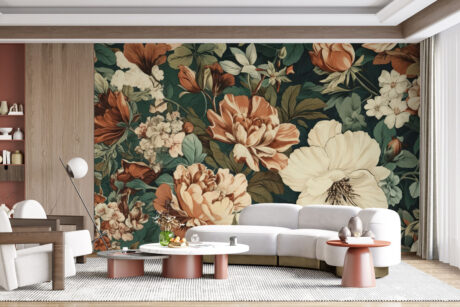 Pioenrozen in terracotta en ivoor