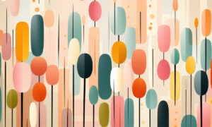 Retro behang met abstracte vormen