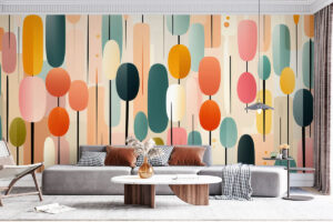 Perzik en mintgroen retroontwerp