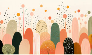 Modern fotobehang met organische heuvels