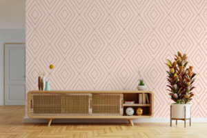 Art Deco print met zachte kleurtonen