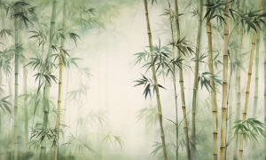 Zen fotobehang met groene bamboe