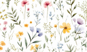 Botanisch fotobehang met veldbloemen