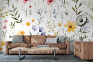 Roze en paarse bloemen op witte achtergrond