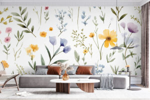 Losse penseelstreken met bloemaccenten