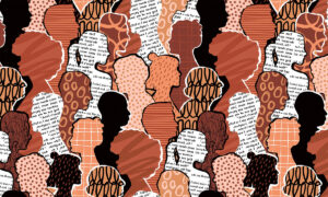 Modern fotobehang met silhouetten