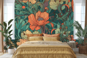 Art Nouveau dessin in warme kleuren