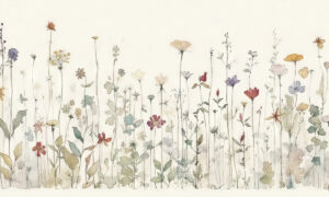 Botanisch fotobehang met veldbloemen