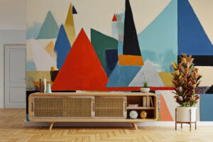 Abstracte maritieme print in moderne stijl